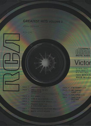 John Denver : John Denver's Greatest Hits Volume 2 (CD, Comp, RE)