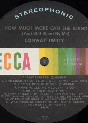 Conway Twitty : How Much More Can She Stand (LP, Album, Club, Jac)