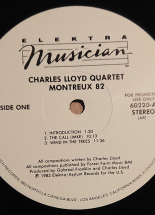 The Charles Lloyd Quartet : Montreux 82 (LP, Album, Promo)