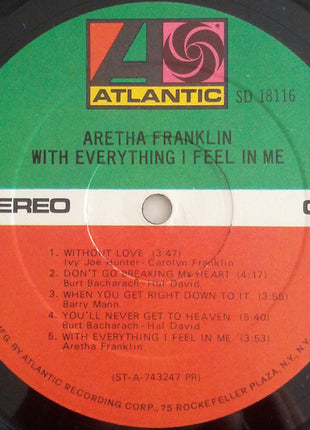 Aretha Franklin : With Everything I Feel In Me (LP, Album, PR )