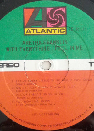 Aretha Franklin : With Everything I Feel In Me (LP, Album, PR )