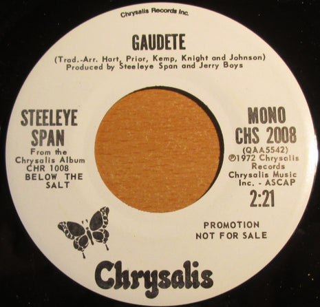 Steeleye Span : Gaudete (7", Single, Mono, Promo)