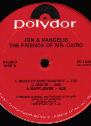 Jon & Vangelis : The Friends Of Mr. Cairo (LP, Album, 53-)