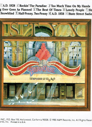 Styx : Paradise Theatre (CD, Album, Club, BMG)