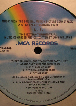 John Williams (4) : E.T. The Extra-Terrestrial (Music From The Original Motion Picture Soundtrack) (LP, Album, Pin)