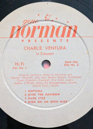 Gene Norman Presents Charlie Ventura : In Concert (LP, Album, Mono)