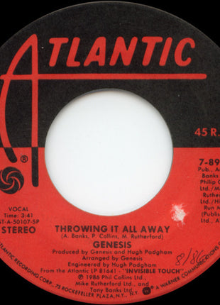 Genesis : Throwing It All Away (7", Single, SP )