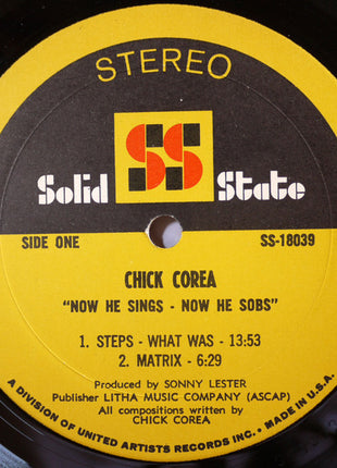 Chick Corea : Now He Sings, Now He Sobs (LP, Album, Gat)