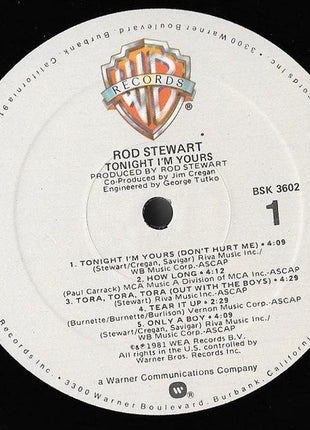Rod Stewart : Tonight I'm Yours (LP, Album, Spe)