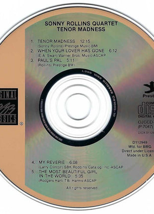 Sonny Rollins Quartet : Tenor Madness (CD, Album, Club, RE, RM)