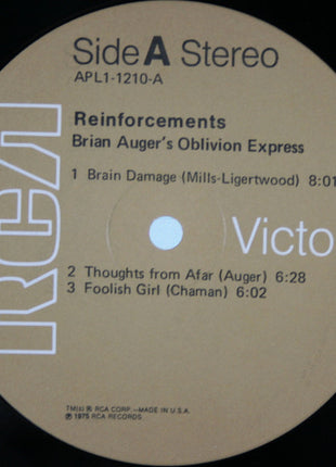 Brian Auger's Oblivion Express : Reinforcements (LP, Album, Ind)