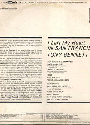 Tony Bennett : I Left My Heart In San Francisco (LP, Album, RP, 360)