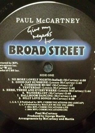 Paul McCartney : Give My Regards To Broad Street (LP, Album, Pit)