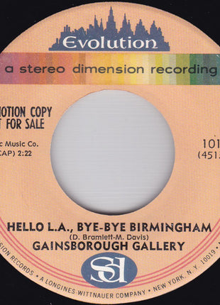 The Gainsborough Gallery : Hello L.A., Bye-Bye Birmingham (7", Single, Promo)