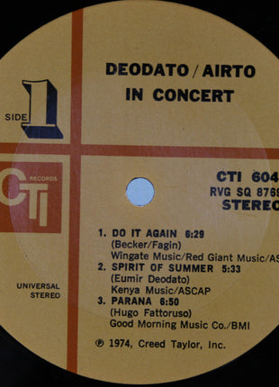 Eumir Deodato / Airto Moreira : In Concert (LP, Album)