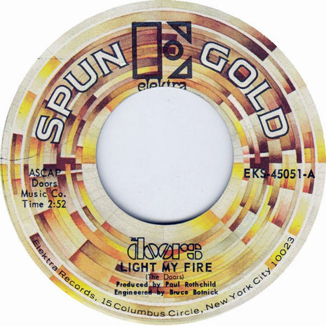 The Doors : Light My Fire / Love Me Two Times (7", Single, Styrene)