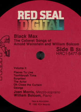 William Bolcom & Joan Morris : Black Max (The Cabaret Songs Of Arnold Weinstein And William Bolcom) (LP, Album)