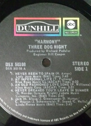 Three Dog Night : Harmony (LP, Album, San)