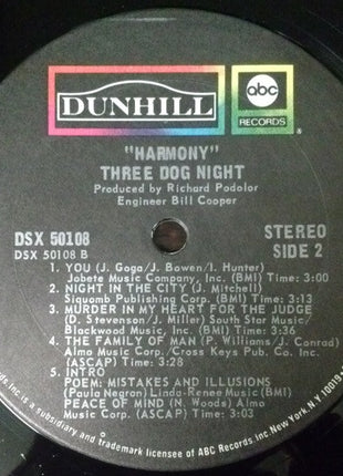 Three Dog Night : Harmony (LP, Album, San)
