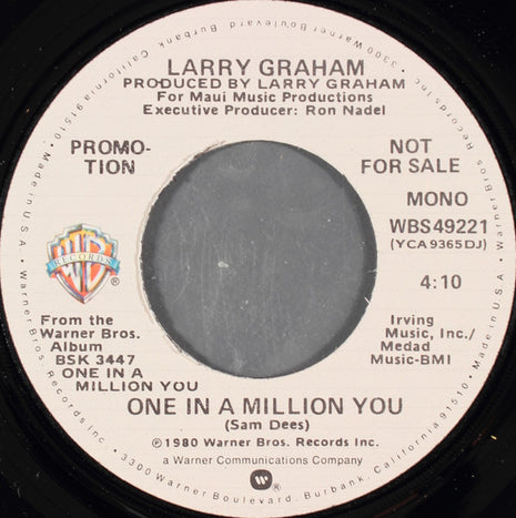 Larry Graham : One In A Million You (7", Single, Mono, Promo)