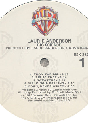 Laurie Anderson : Big Science (LP, Album, Win)