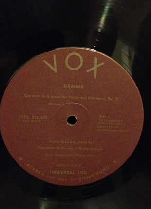 Brahms*, David Oistrakh*, Symphony Orchestra Of Radio Moscow*, Kondrashin* : Violin Concerto in D Major, Op. 77 (LP, Album)
