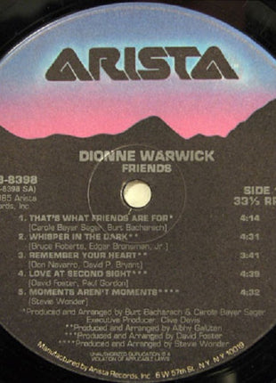 Dionne Warwick : Friends (LP, Album, Ind)