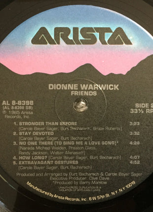 Dionne Warwick : Friends (LP, Album, Ind)