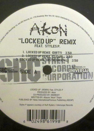 Akon Feat. Styles P.* : Locked Up (Remix) (12", Single)
