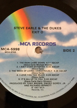 Steve Earle & The Dukes : Exit 0 (LP, Album, Glo)