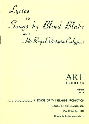 Blind Blake And The Royal Victoria Hotel Calypsos : A Group Of Bahamian Songs (LP, Album)