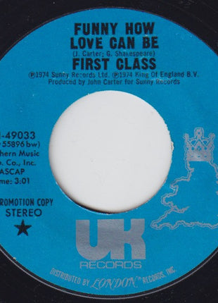 First Class (3) : Funny How Love Can Be (7", Single, Mono, Promo)