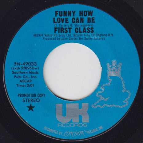 First Class (3) : Funny How Love Can Be (7", Single, Mono, Promo)