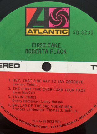 Roberta Flack : First Take (LP, Album, PR )