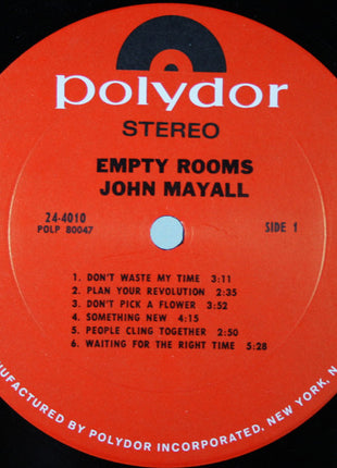 John Mayall : Empty Rooms (LP, Album, Pit)