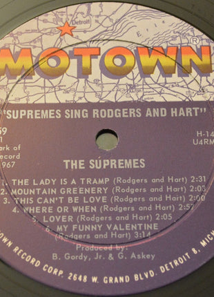 The Supremes : The Supremes Sing Rodgers & Hart (LP, Album, Mono)