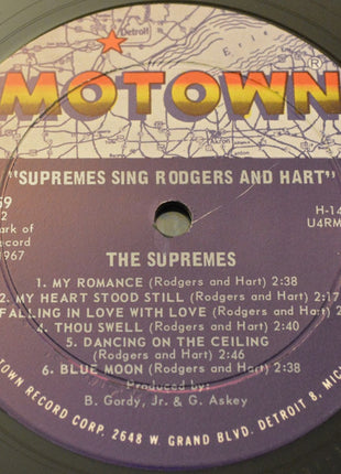 The Supremes : The Supremes Sing Rodgers & Hart (LP, Album, Mono)