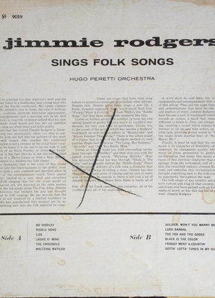 Jimmie Rodgers (2) With The Hugo Peretti Orchestra : Jimmie Rodgers Sings Folk Songs (LP, Album)