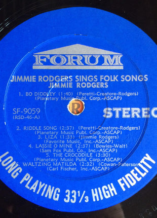 Jimmie Rodgers (2) With The Hugo Peretti Orchestra : Jimmie Rodgers Sings Folk Songs (LP, Album)