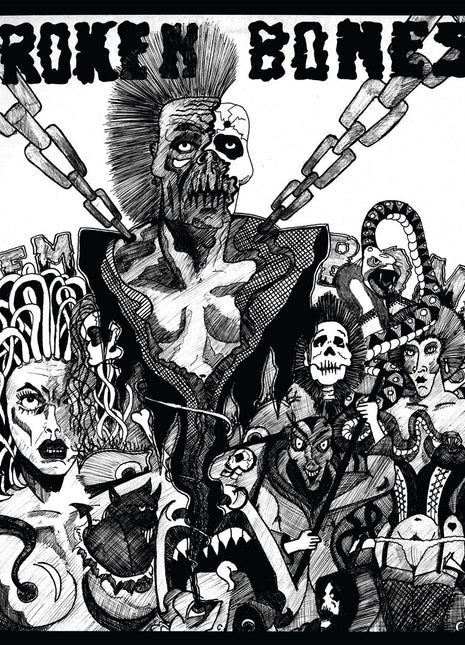 the album cover for Broken Bones - Dem Bones + Decapitated