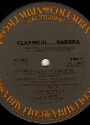 Barbra Streisand : Classical ... Barbra (LP, Album)