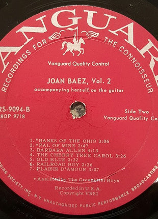 Joan Baez : Joan Baez, Vol. 2 (LP, Album, Mono, Roc)