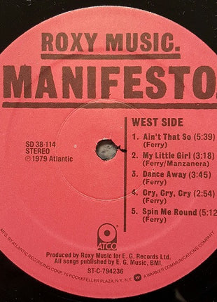 Roxy Music : Manifesto (LP, Album, Pre)