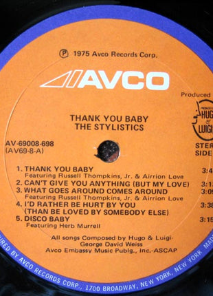 The Stylistics : Thank You Baby (LP, Album)