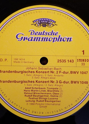 Johann Sebastian Bach, Festival Strings Lucerne, Rudolf Baumgartner : Brandenburg Concertos Nos. 2 • 3 • 5 (LP, Album, RE)