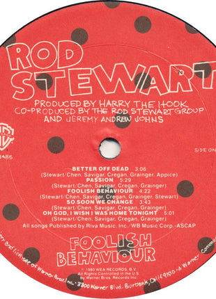Rod Stewart : Foolish Behaviour (LP, Album)