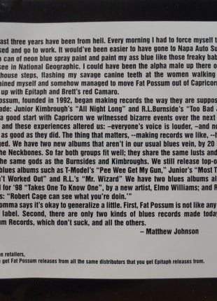 Various : Not The Same Old Blues Crap (CD, Comp, Promo)