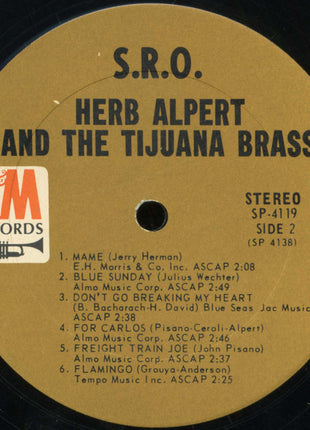 Herb Alpert & The Tijuana Brass : S.R.O. (LP, Album, PIt)
