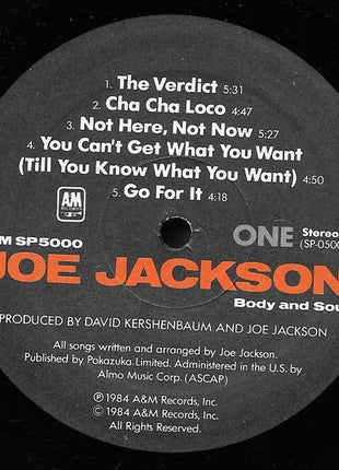 Joe Jackson : Body And Soul (LP, Album, EMW)