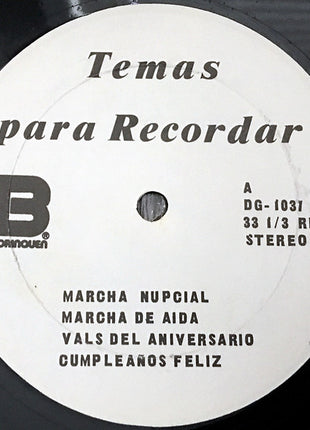 Unknown Artist : Temas Para Recordar (LP, Album)
